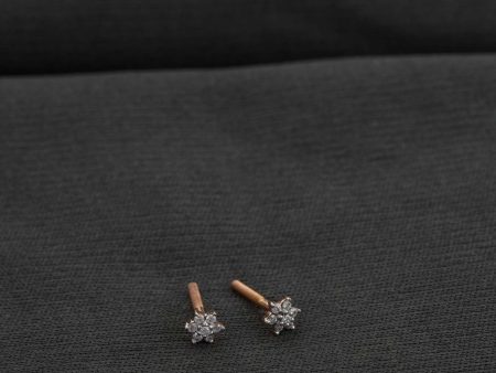 Diamond Tiny Chamomile Earrings Hot on Sale