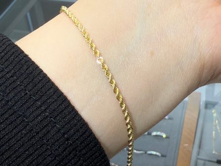 18k thin rope chian bracelet Sale