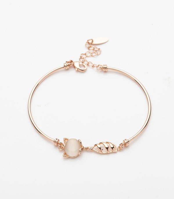 Cute Cat Bracelet (Brass) For Discount