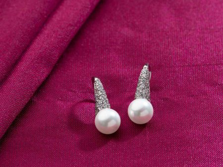 Pearl Cone Earrings (Brass) Sale