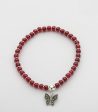 Butterfly Charm Beads Bracelet (Silver) For Cheap