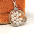 Baroque Pearl Shaker Locket - Handcrafted Sterling Silver Lucite Pendant Necklace Charm - June Birthstone Coin Bezel Nickel Sized Jewelry Online