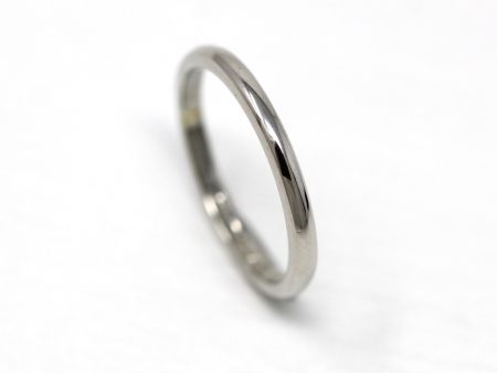 Vintage Wedding Band - Retro 18k White Gold Unadorned Plain Stacking Ring - Circa 1960s Era Size 5 1 2 Bride Unisex Style Fine Jabel Jewelry Online Hot Sale