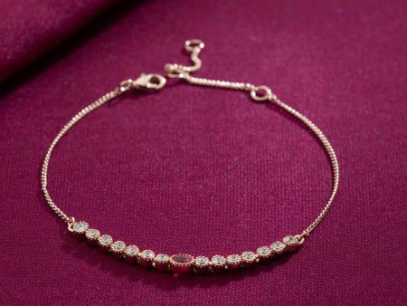 Cute Pink Stone Bracelet (Brass) Supply