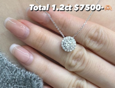 2 way Halo round lab diamond Necklace Discount