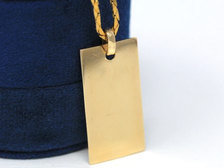 Sale - Vintage Ingot Pendant - Retro 9 Carat Solid Yellow Gold Blank Engrave Rectangular Necklace - Hallmarked 1977 London England Jewelry For Cheap