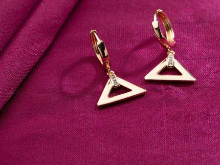 Dangling Triangle Earrings (Brass) Discount