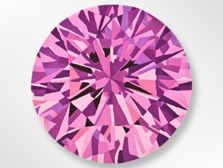 Pink Diamond Round Gem Rug on Sale