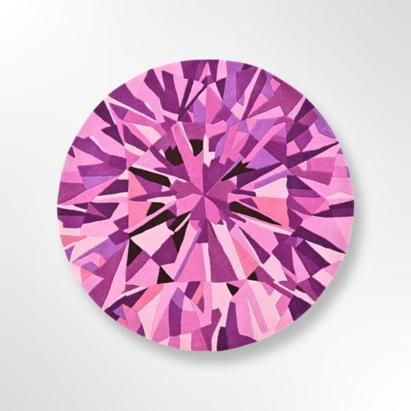 Pink Diamond Round Gem Rug on Sale