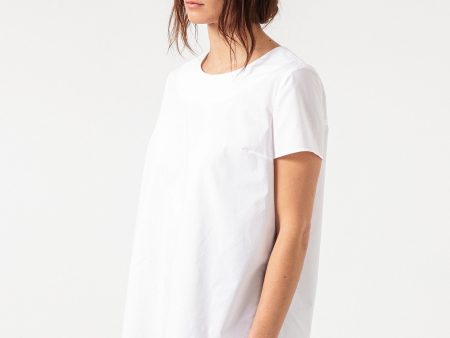 Pleat Back Blouse in White Supply