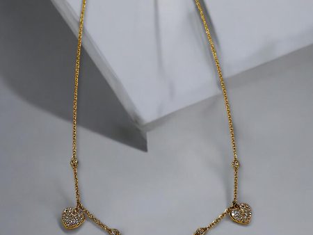 Three heart diamond necklace Online now