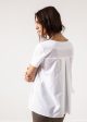 Pleat Back Blouse in White Supply