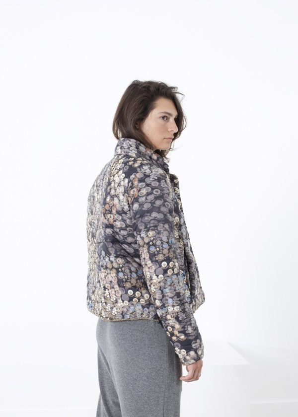 Deione Coat in Graphite Floral For Cheap