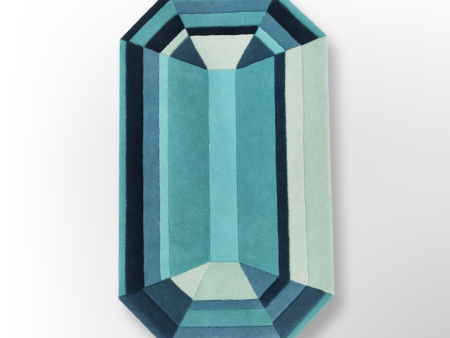 Mini Blue Emerald Gem Rug Online Hot Sale