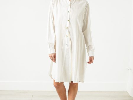 Pleated Sleeve Tunic in White on Sale