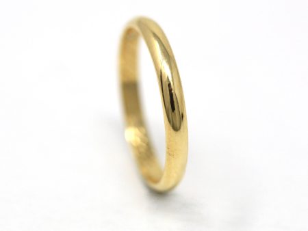 Estate Wedding Band - Vintage 750 18k Yellow Gold Unadorned Simple Plain Ring - Dated  21-07-83  Size 4 3 4 Engraved Letters Fine Jewelry Cheap