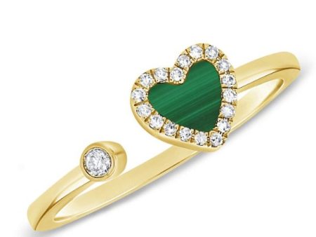 Green Malachite Heart Ring on Sale