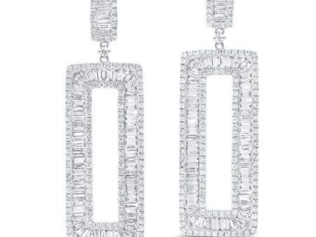 Baguette and Diamond Square earrings Online