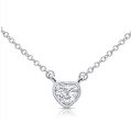 Bezel Heart Necklace Online Sale