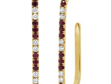 RUBY AND DIAMOND HOOP EARRINGS Online