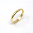 Estate Wedding Band - Vintage 750 18k Yellow Gold Unadorned Simple Plain Ring - Dated  21-07-83  Size 4 3 4 Engraved Letters Fine Jewelry Cheap