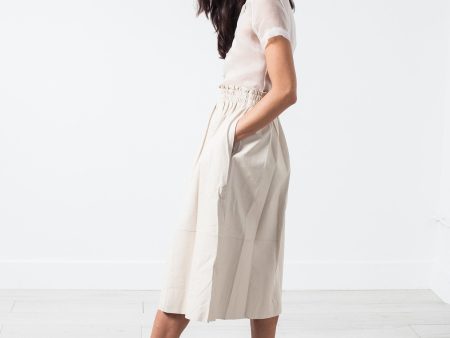 Eulera Leather Skirt in Cream Online Hot Sale