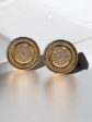 round yellow gold and diamond cufflinks Online now