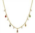 COLOR AND RAINBOW DIAMOND STATION BALL NECKLACE Online