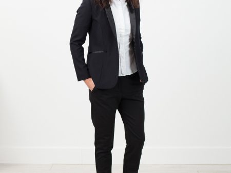 Shawl Collar Blazer in Black For Sale