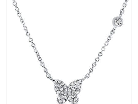 Butterfly diamond necklace Sale