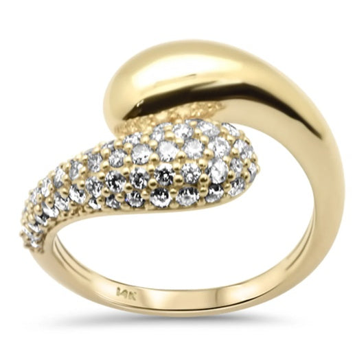 Yellow Gold Diamond Wrap Band Ring For Sale