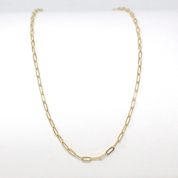 18 Inch Paperclip Chain - 14k Gold Filled Drawn Flat Bright Finish Necklace - 2.8 mm Spring Ring Clasp Layering Fashion Accessory Jewelry Cheap