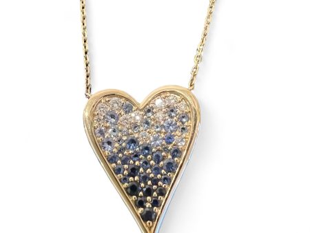 Blue Ombre heart necklace Sale