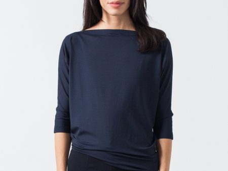 Boat Neck Top in Marine Supply