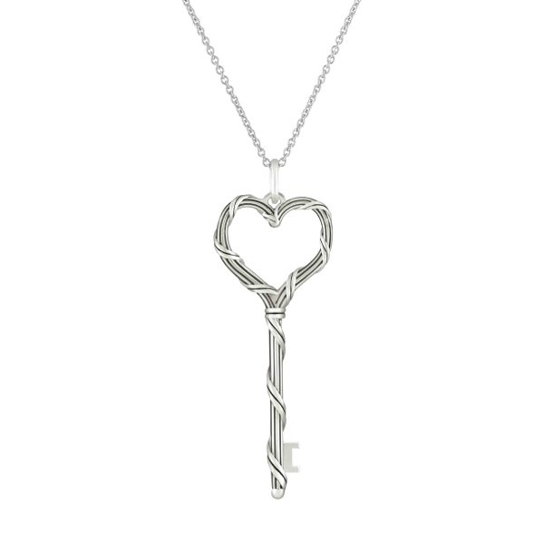 Signature Classic Heart Key Necklace in Sterling Silver Online Hot Sale