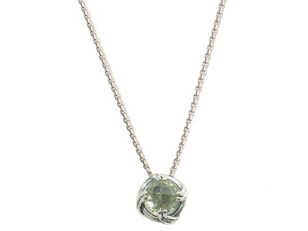 Fantasies Prasiolite Necklace in sterling silver 6mm For Cheap