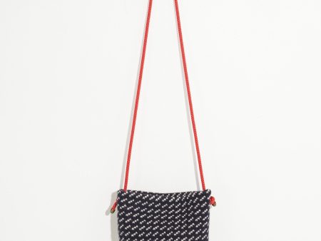 Wool Shoulder Pouch in Black White Cheap