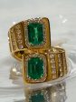 Green Emerald art deco wrap around Ring Supply