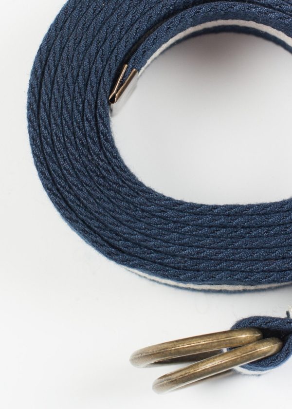 Striped Web Belt in Navy White Discount