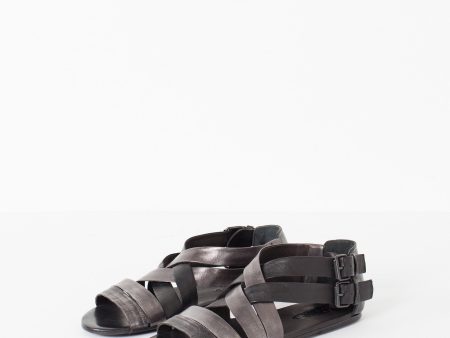 Wrap Sandal in Black Steel For Cheap