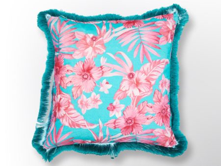 Tropical Floral  Printed Velvet Gem Pillow on Sale