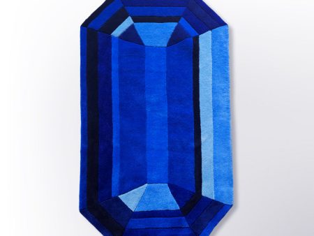 Blue Sapphire Emerald Gem Rug For Sale