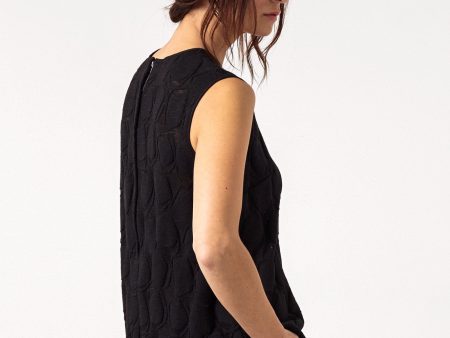 Zip Back Circle Blouse in Black For Discount