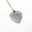 Vintage Aviation Pendant - Retro Sterling Silver Prop And Wings Puffy Heart Necklace - Circa 1940s Statement Military Sweetheart 40s Jewelry Sale