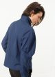 Full Collar Poplin Blouse in Navy Supply