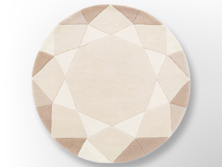 Beige Round Gem Rug Online now