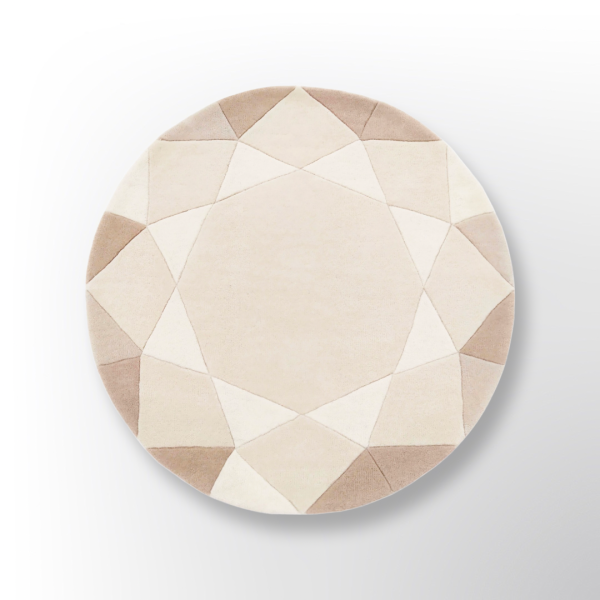 Beige Round Gem Rug Online now