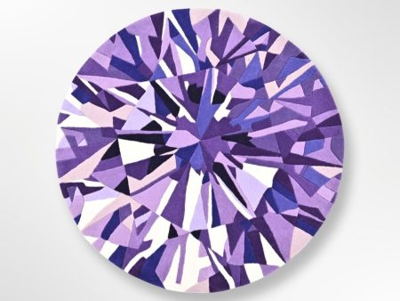 Purple Diamond Round Small Gem Rug Hot on Sale