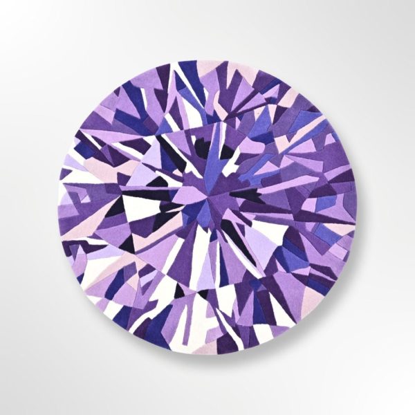 Purple Diamond Round Small Gem Rug Hot on Sale