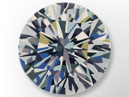 Blue Diamond Round Gem Rug Cheap